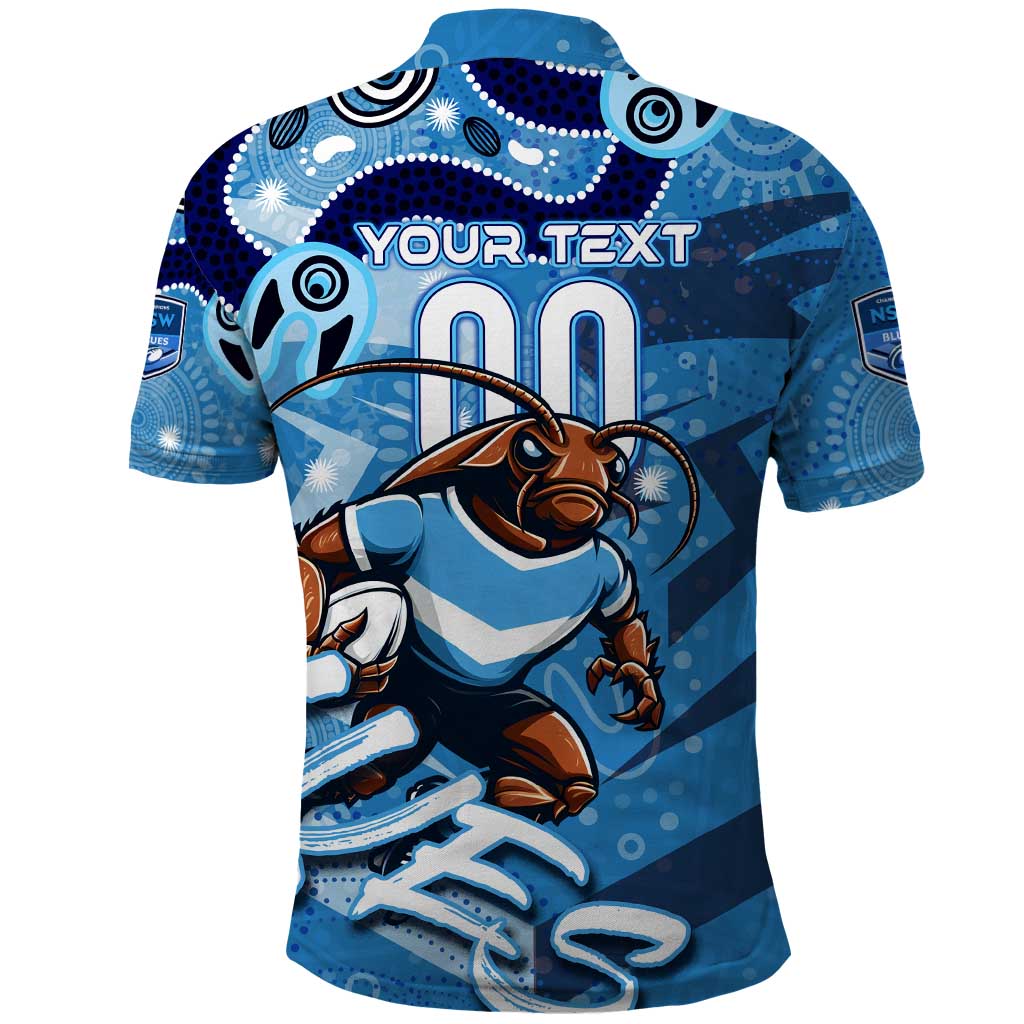 Personalized NSW Rugby League Polo Shirt Blues Mascot Indigenous
