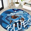 Personalized NSW Rugby League Round Carpet Blues Mascot Indigenous
