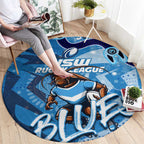 Personalized NSW Rugby League Round Carpet Blues Mascot Indigenous