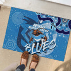 Personalized NSW Rugby League Rubber Doormat Blues Mascot Indigenous