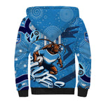 Personalized NSW Rugby League Sherpa Hoodie Blues Mascot Indigenous