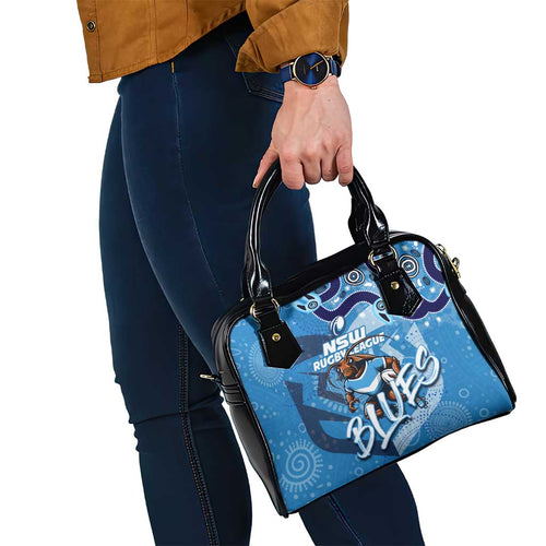 Personalized NSW Rugby League Shoulder Handbag Blues Mascot Indigenous