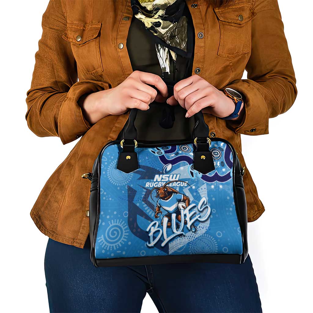 Personalized NSW Rugby League Shoulder Handbag Blues Mascot Indigenous