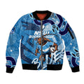 Personalized NSW Rugby League Sleeve Zip Bomber Jacket Blues Mascot Indigenous
