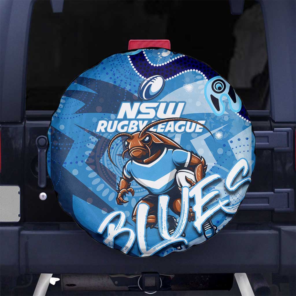 Personalized NSW Rugby League Spare Tire Cover Blues Mascot Indigenous