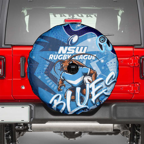 Personalized NSW Rugby League Spare Tire Cover Blues Mascot Indigenous