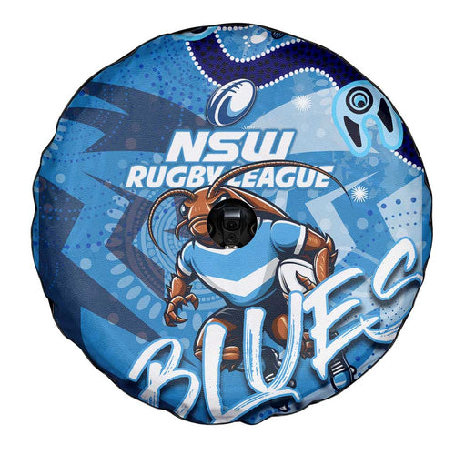 Personalized NSW Rugby League Spare Tire Cover Blues Mascot Indigenous