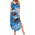 Personalized NSW Rugby League Summer Maxi Dress Blues Mascot Indigenous