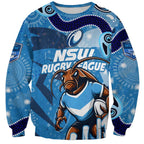 Personalized NSW Rugby League Sweatshirt Blues Mascot Indigenous