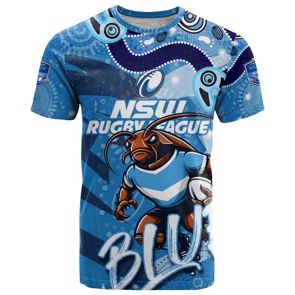 Personalized NSW Rugby League T Shirt Blues Mascot Indigenous