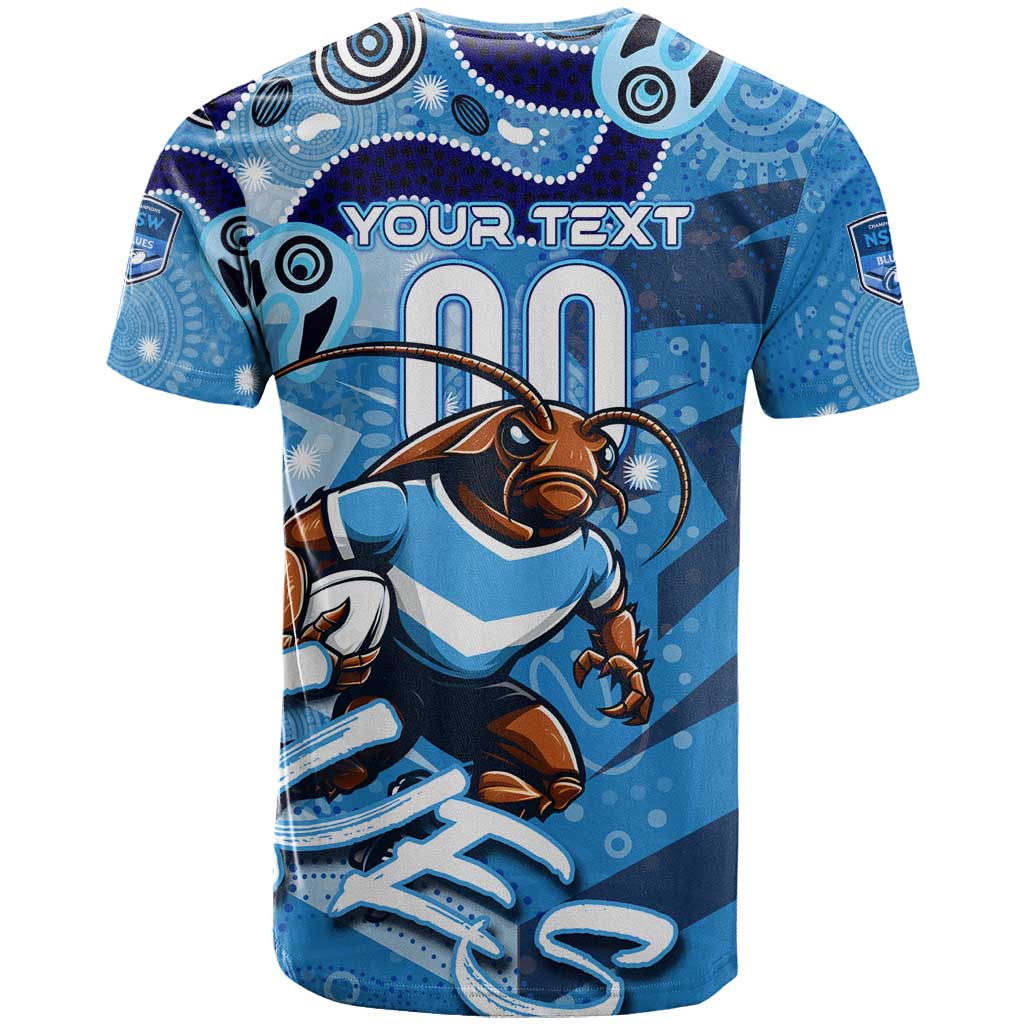 Personalized NSW Rugby League T Shirt Blues Mascot Indigenous