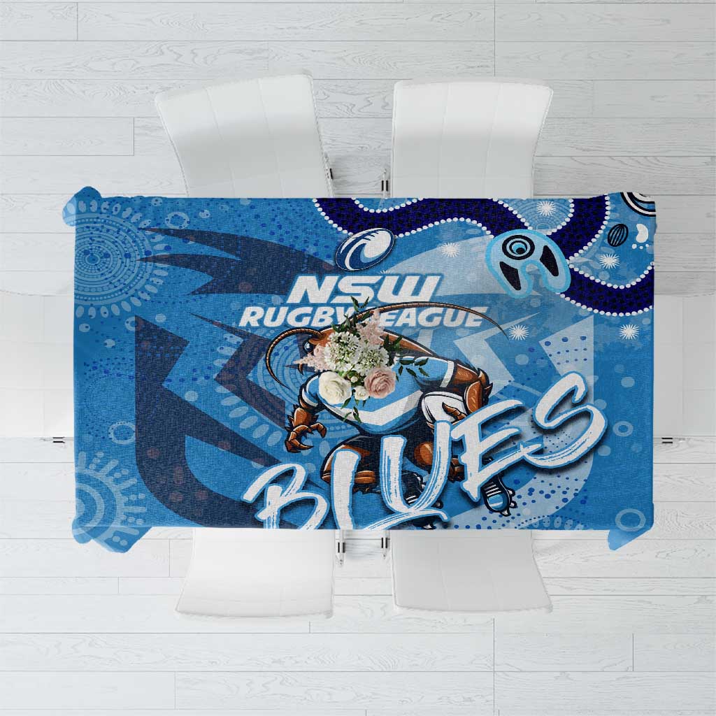 Personalized NSW Rugby League Tablecloth Blues Mascot Indigenous