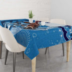 Personalized NSW Rugby League Tablecloth Blues Mascot Indigenous