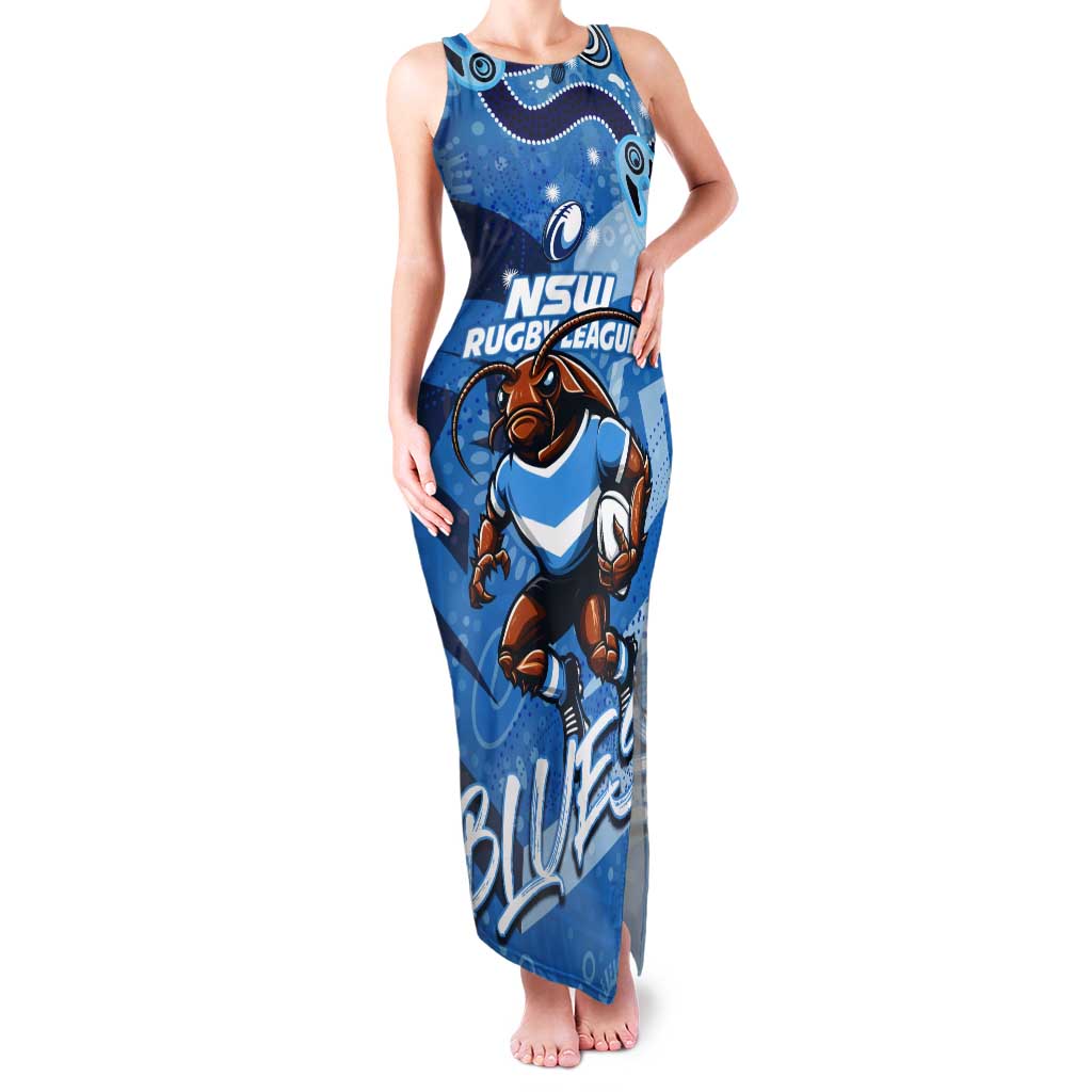 Personalized NSW Rugby League Tank Maxi Dress Blues Mascot Indigenous