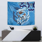 Personalized NSW Rugby League Tapestry Blues Mascot Indigenous