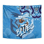 Personalized NSW Rugby League Tapestry Blues Mascot Indigenous