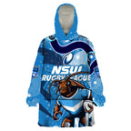 Personalized NSW Rugby League Wearable Blanket Hoodie Blues Mascot Indigenous