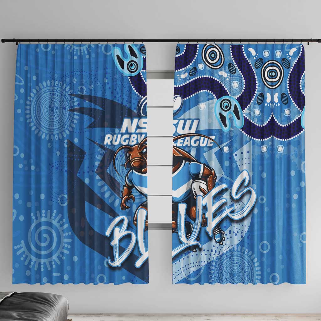 Personalized NSW Rugby League Window Curtain Blues Mascot Indigenous