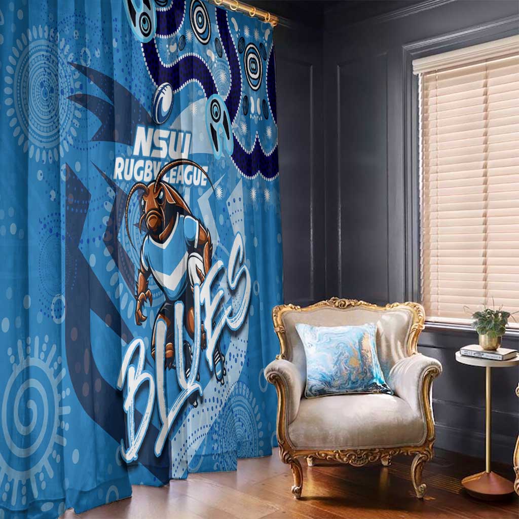 Personalized NSW Rugby League Window Curtain Blues Mascot Indigenous