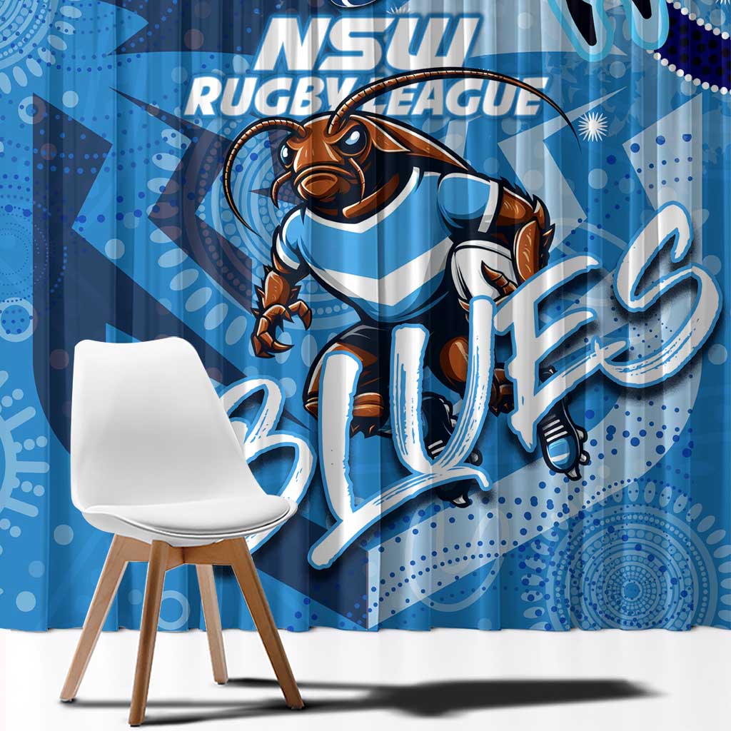 Personalized NSW Rugby League Window Curtain Blues Mascot Indigenous