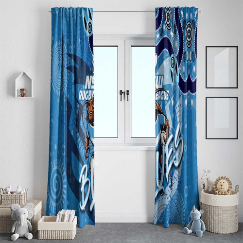 Personalized NSW Rugby League Window Curtain Blues Mascot Indigenous
