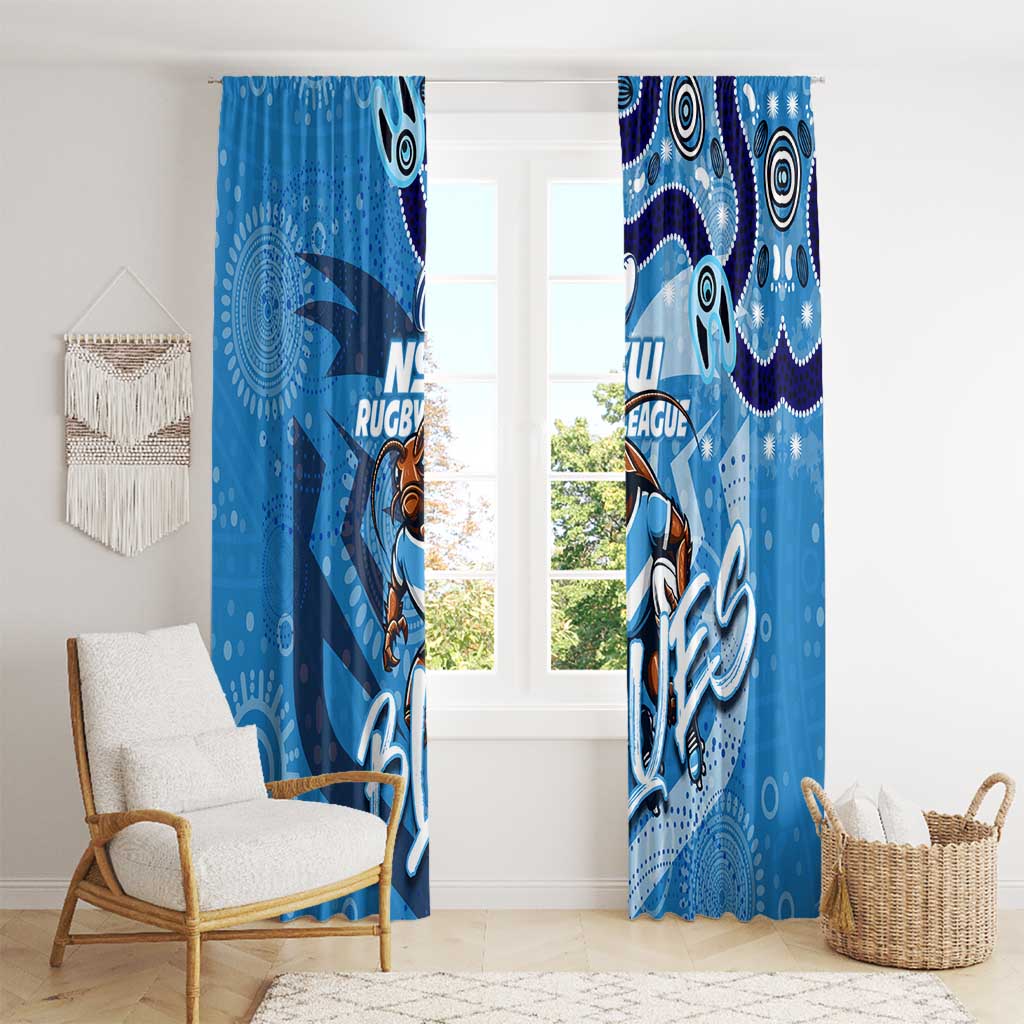 Personalized NSW Rugby League Window Curtain Blues Mascot Indigenous