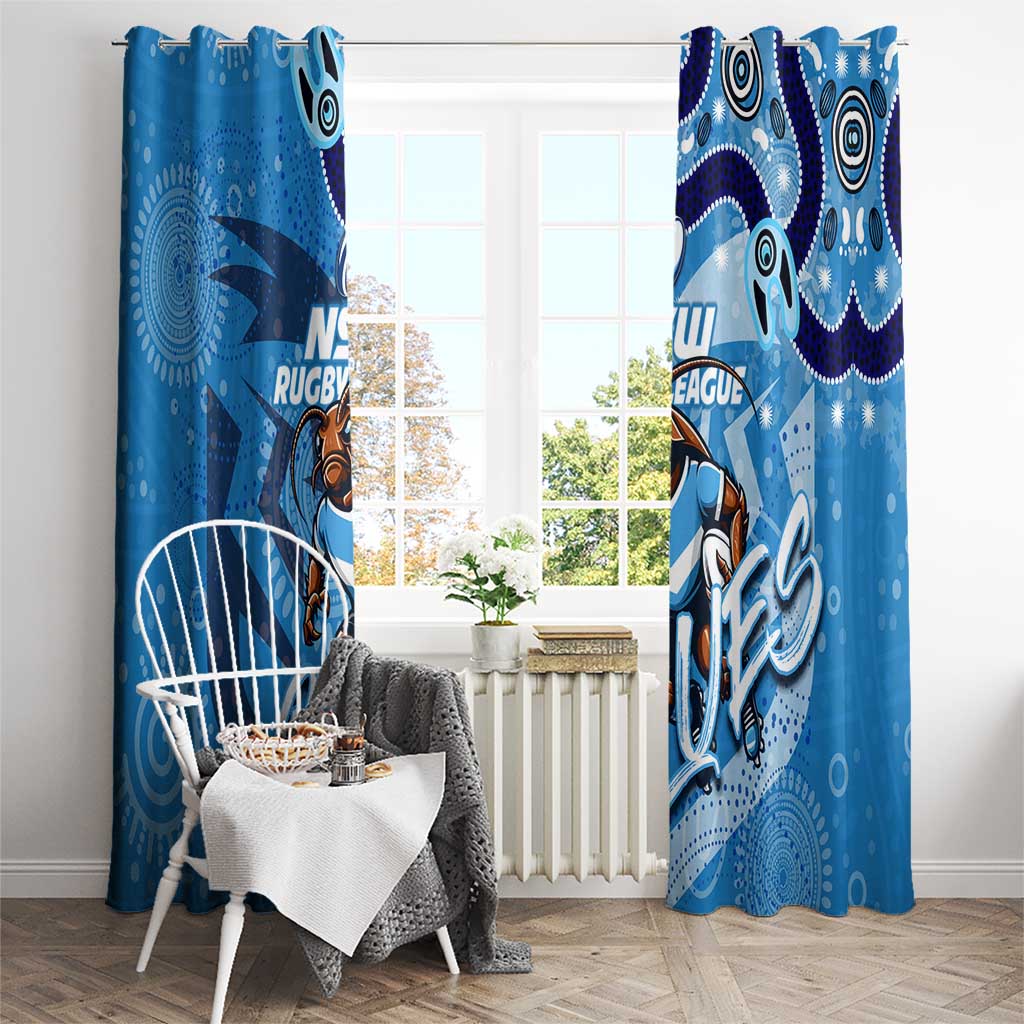 Personalized NSW Rugby League Window Curtain Blues Mascot Indigenous