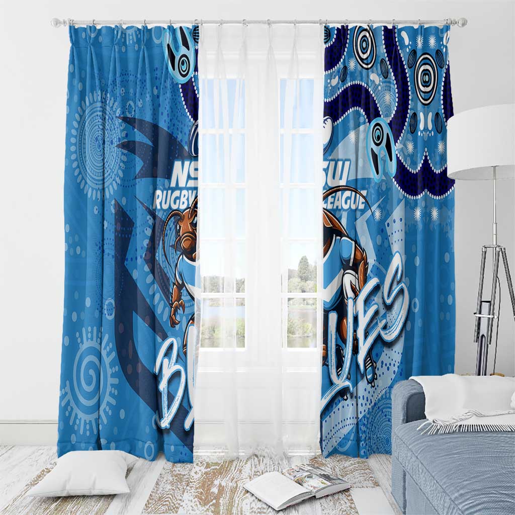 Personalized NSW Rugby League Window Curtain Blues Mascot Indigenous