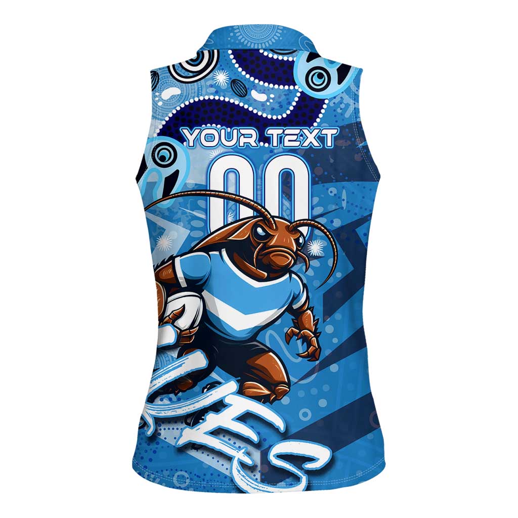 Personalized NSW Rugby League Women Sleeveless Polo Shirt Blues Mascot Indigenous