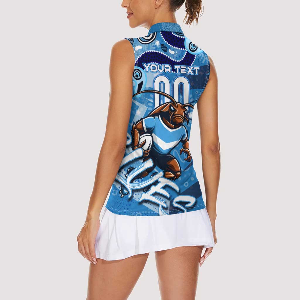 Personalized NSW Rugby League Women Sleeveless Polo Shirt Blues Mascot Indigenous