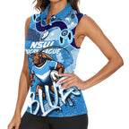 Personalized NSW Rugby League Women Sleeveless Polo Shirt Blues Mascot Indigenous
