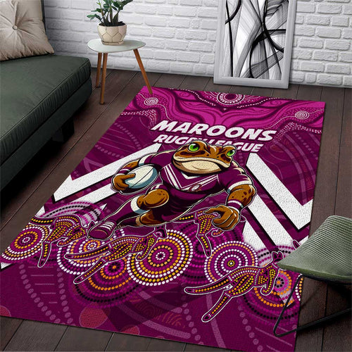 Custom Maroons Cane Toad Area Rug Queensland Rugby