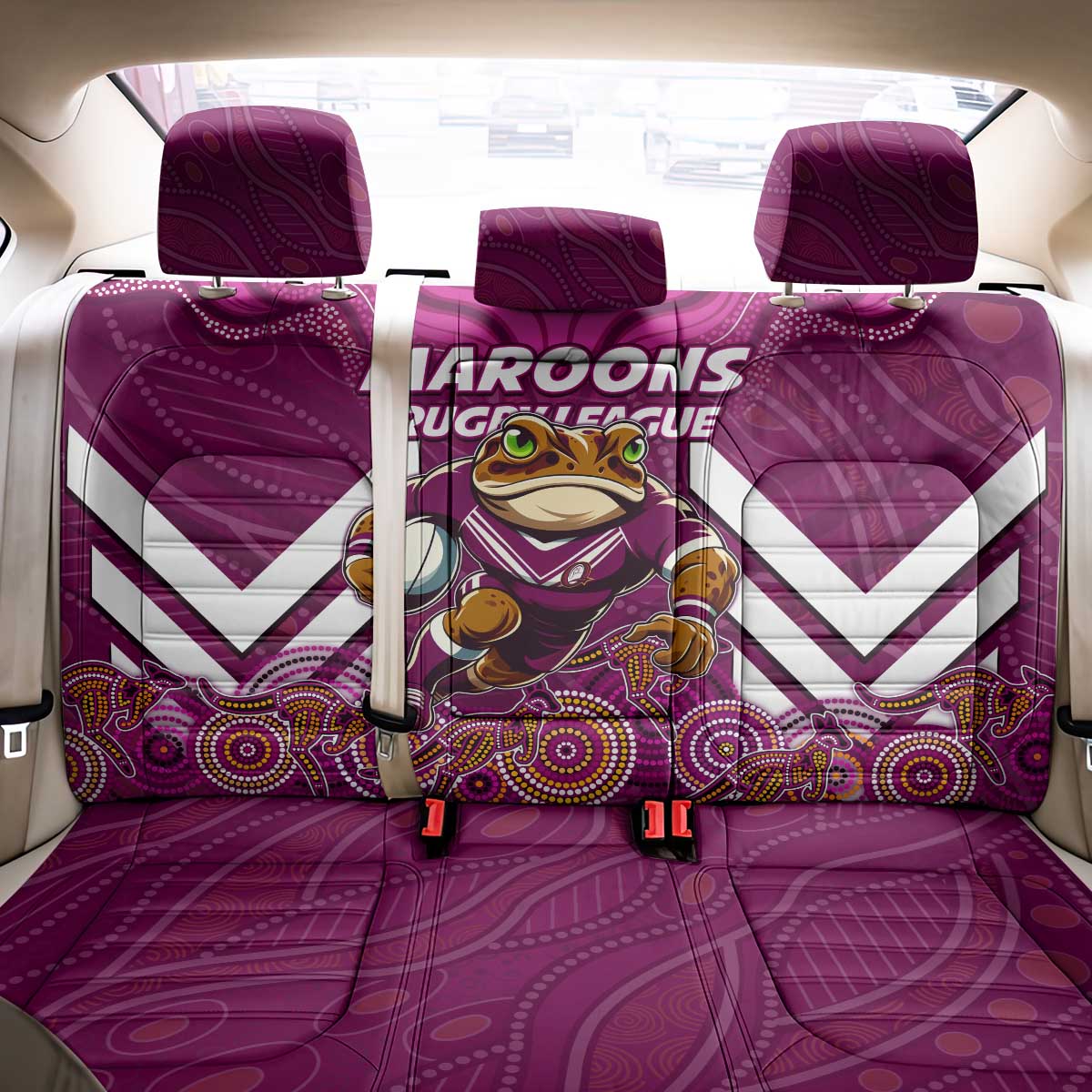 Custom Maroons Cane Toad Back Car Seat Cover Queensland Rugby