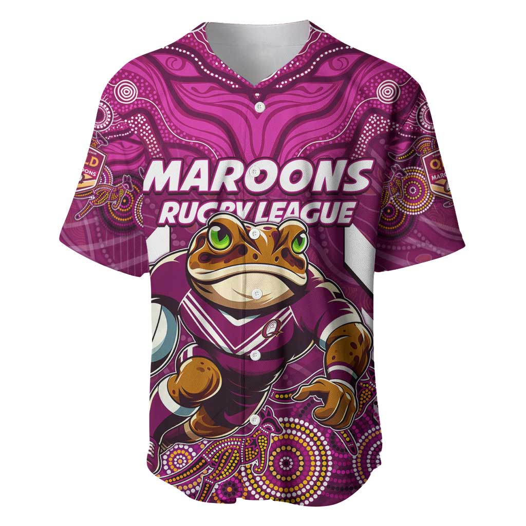 Custom Maroons Cane Toad Baseball Jersey Queensland Rugby
