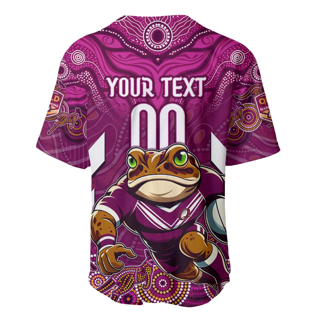 Custom Maroons Cane Toad Baseball Jersey Queensland Rugby