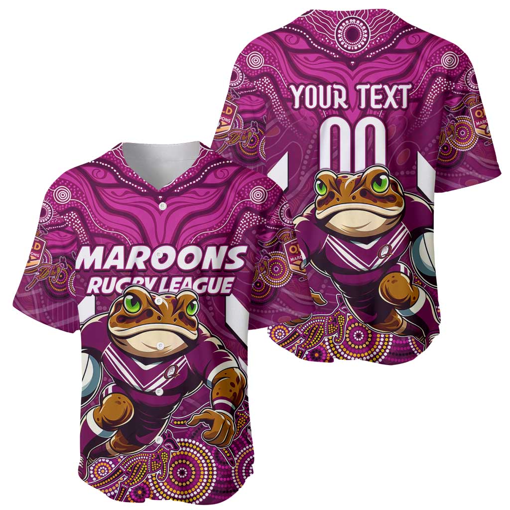 Custom Maroons Cane Toad Baseball Jersey Queensland Rugby