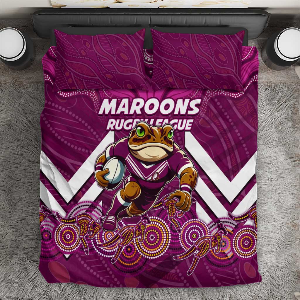 Custom Maroons Cane Toad Bedding Set Queensland Rugby