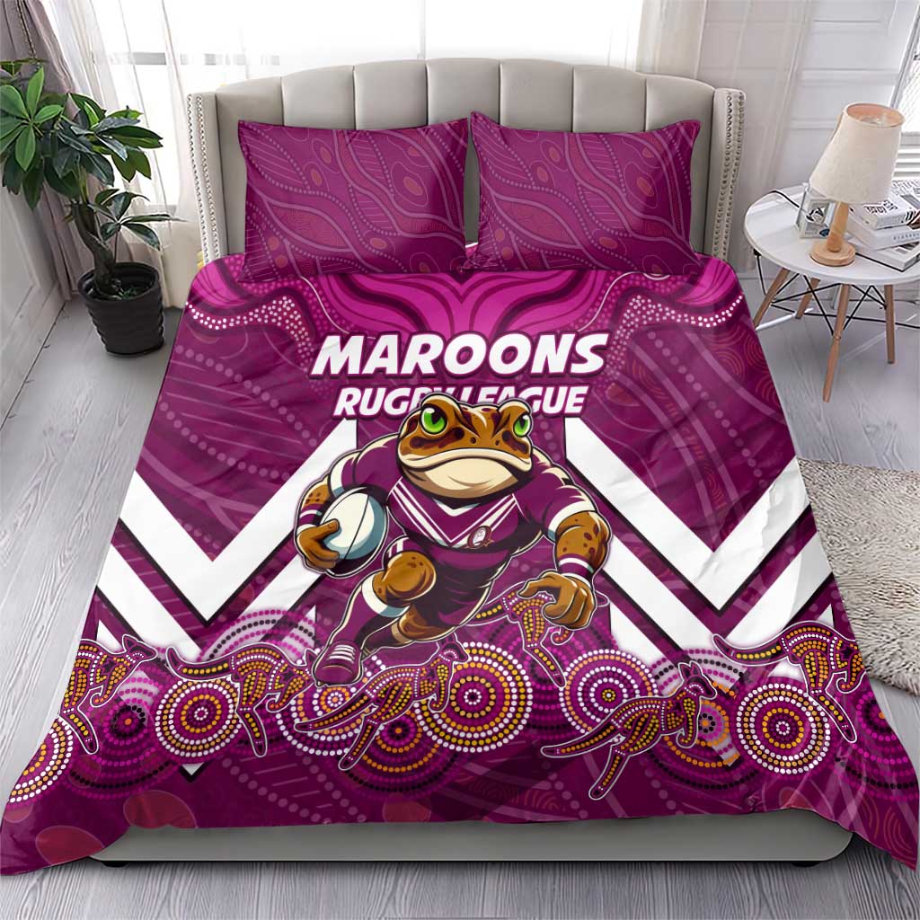 Custom Maroons Cane Toad Bedding Set Queensland Rugby