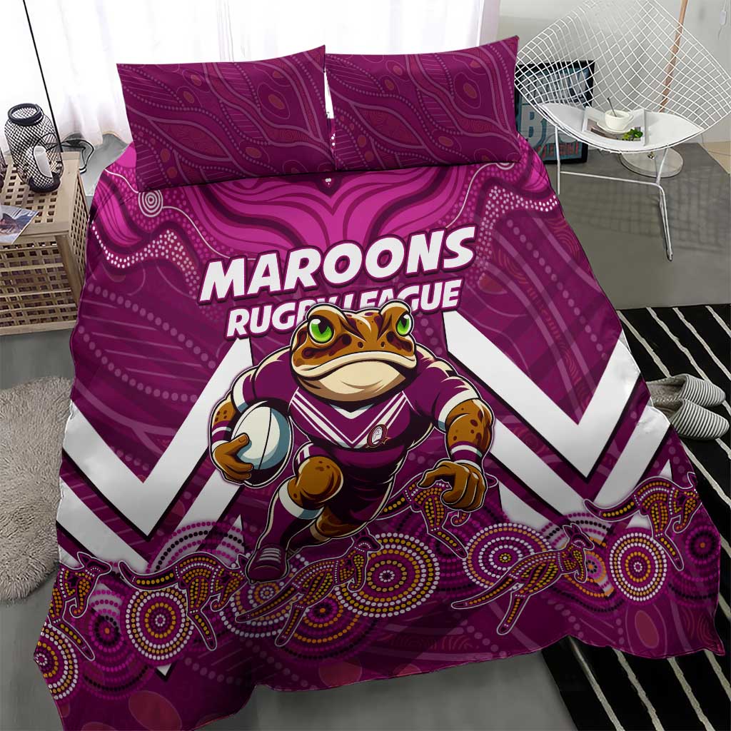 Custom Maroons Cane Toad Bedding Set Queensland Rugby