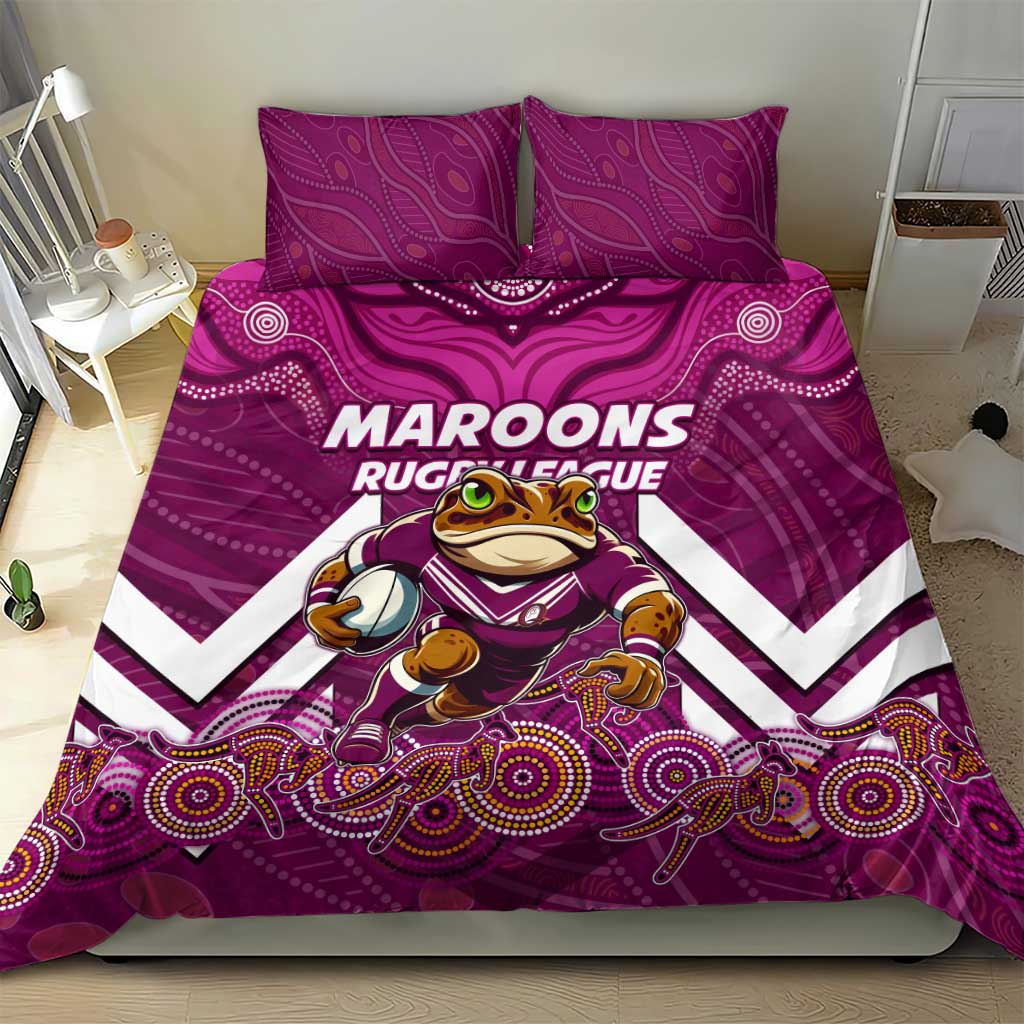 Custom Maroons Cane Toad Bedding Set Queensland Rugby