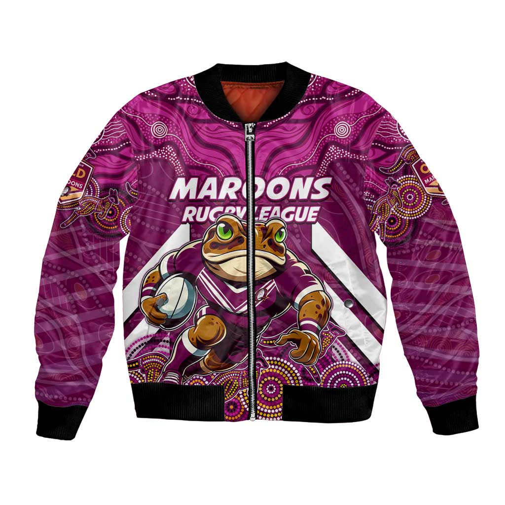 Custom Maroons Cane Toad Bomber Jacket Queensland Rugby