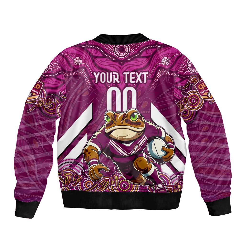 Custom Maroons Cane Toad Bomber Jacket Queensland Rugby