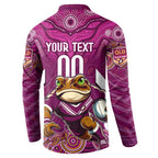 Custom Maroons Cane Toad Button Sweatshirt Queensland Rugby