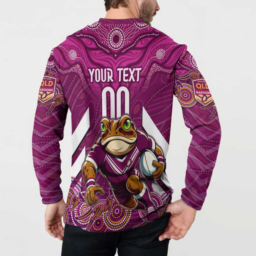 Custom Maroons Cane Toad Button Sweatshirt Queensland Rugby