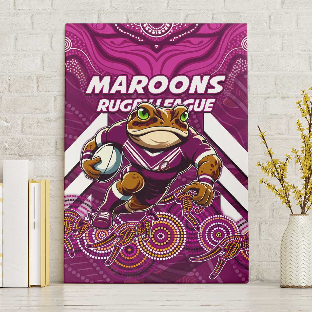 Custom Maroons Cane Toad Canvas Wall Art Queensland Rugby