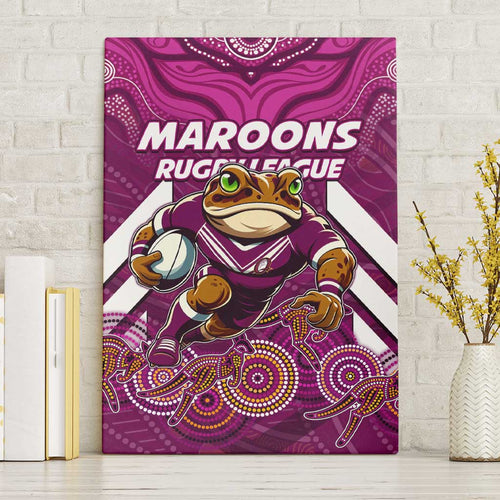 Custom Maroons Cane Toad Canvas Wall Art Queensland Rugby