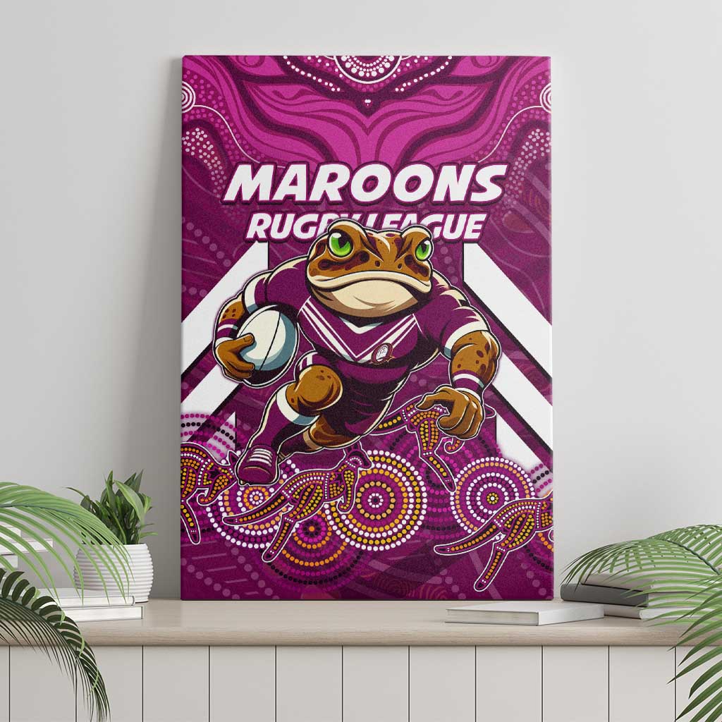Custom Maroons Cane Toad Canvas Wall Art Queensland Rugby