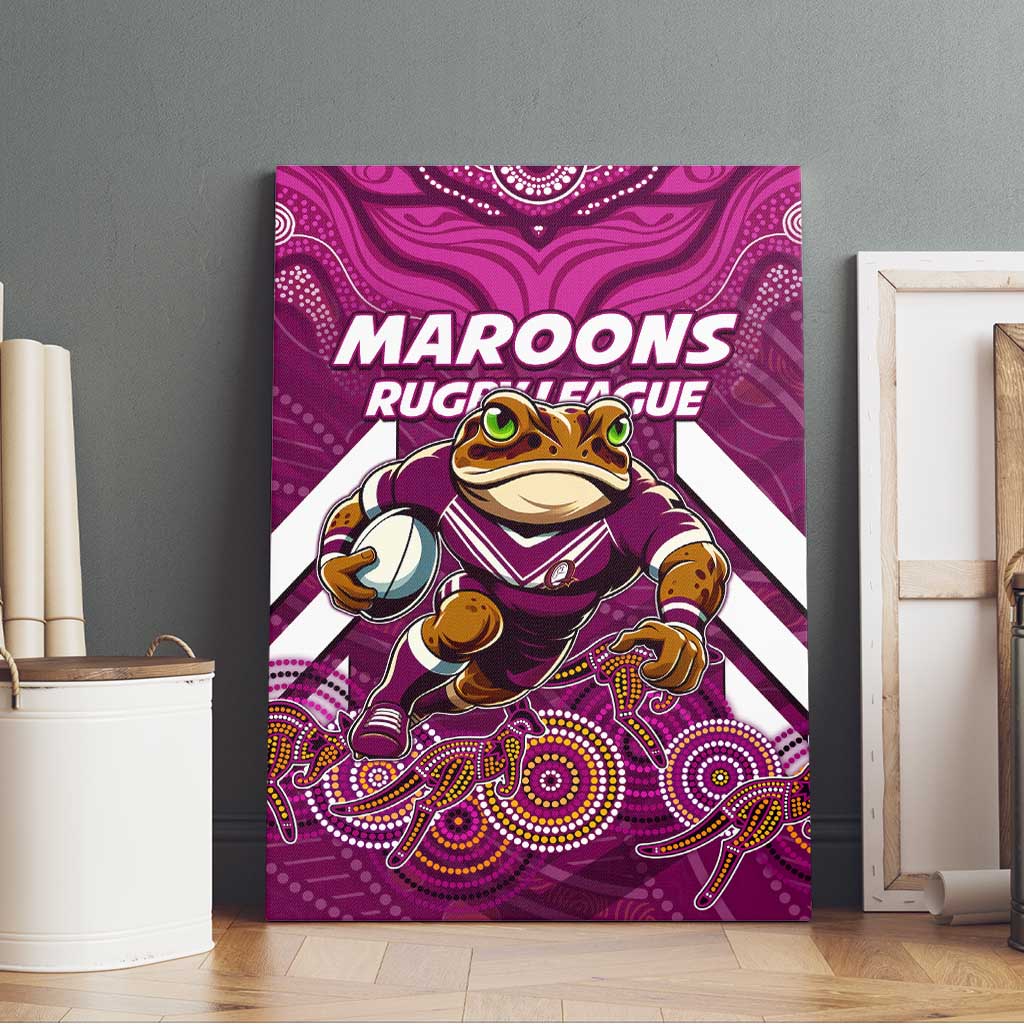 Custom Maroons Cane Toad Canvas Wall Art Queensland Rugby
