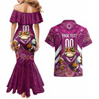 Custom Maroons Cane Toad Couples Matching Mermaid Dress and Hawaiian Shirt Queensland Rugby