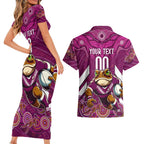 Custom Maroons Cane Toad Couples Matching Short Sleeve Bodycon Dress and Hawaiian Shirt Queensland Rugby